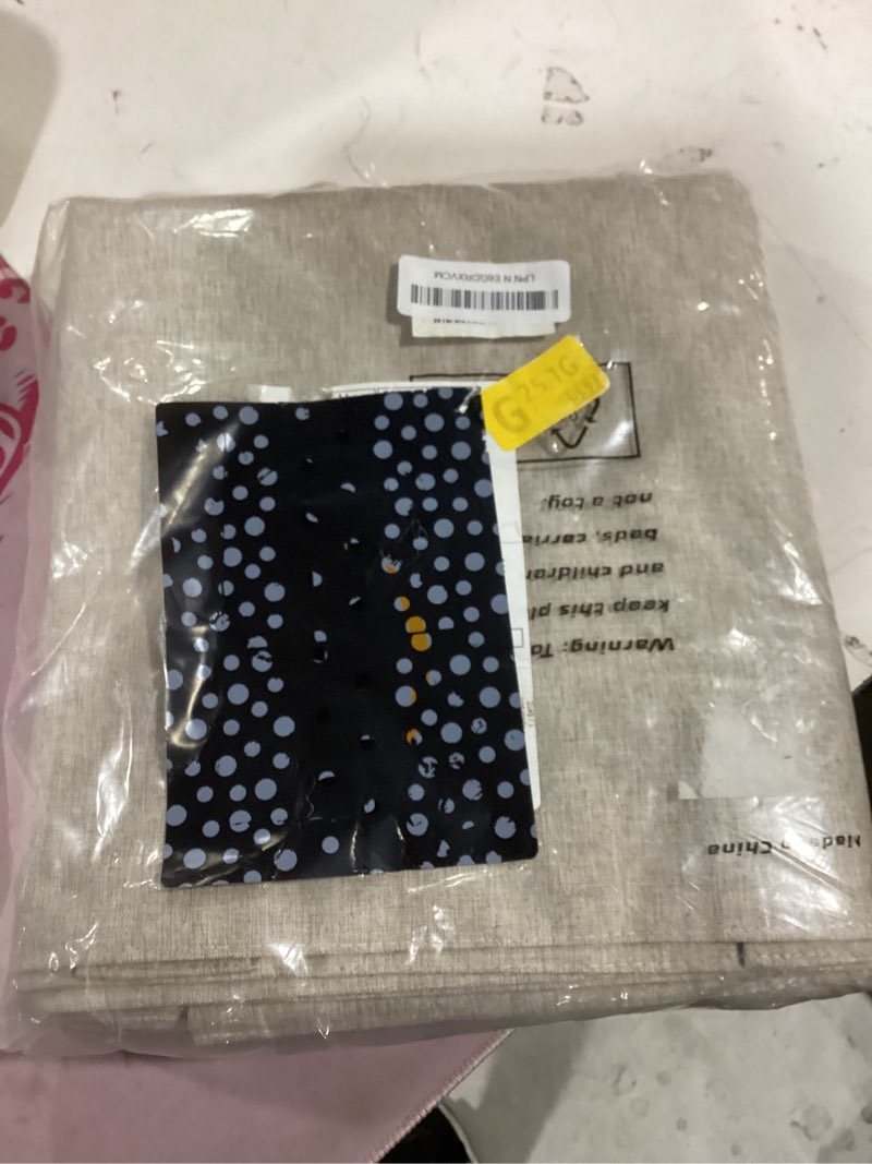 Condition photo showing Good Condition for lamit 100% blackout linen curtains 95 inches long, living room farmhouse drapes full room darkening back tab and rod pocket panels with white liner, 2 panels, oatmeal, 60 x 95 inch 60"w x 95"l (pack of 2) oatmeal