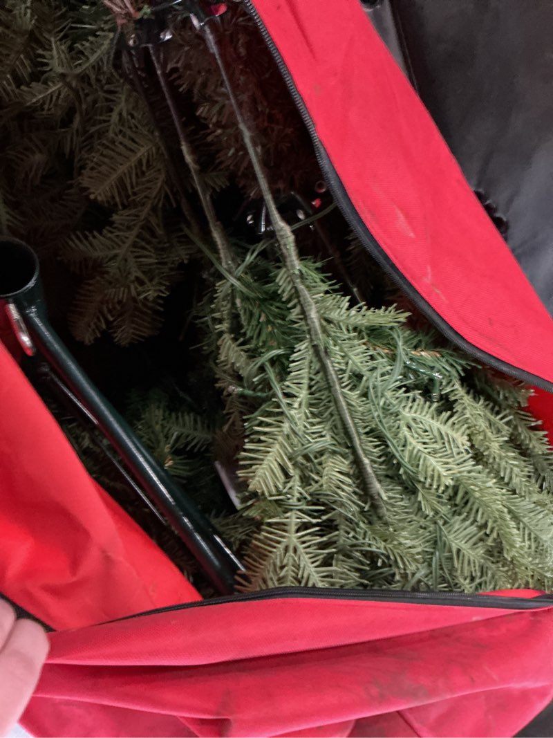 Condition photo showing As Is for faux christmas tree with lights 