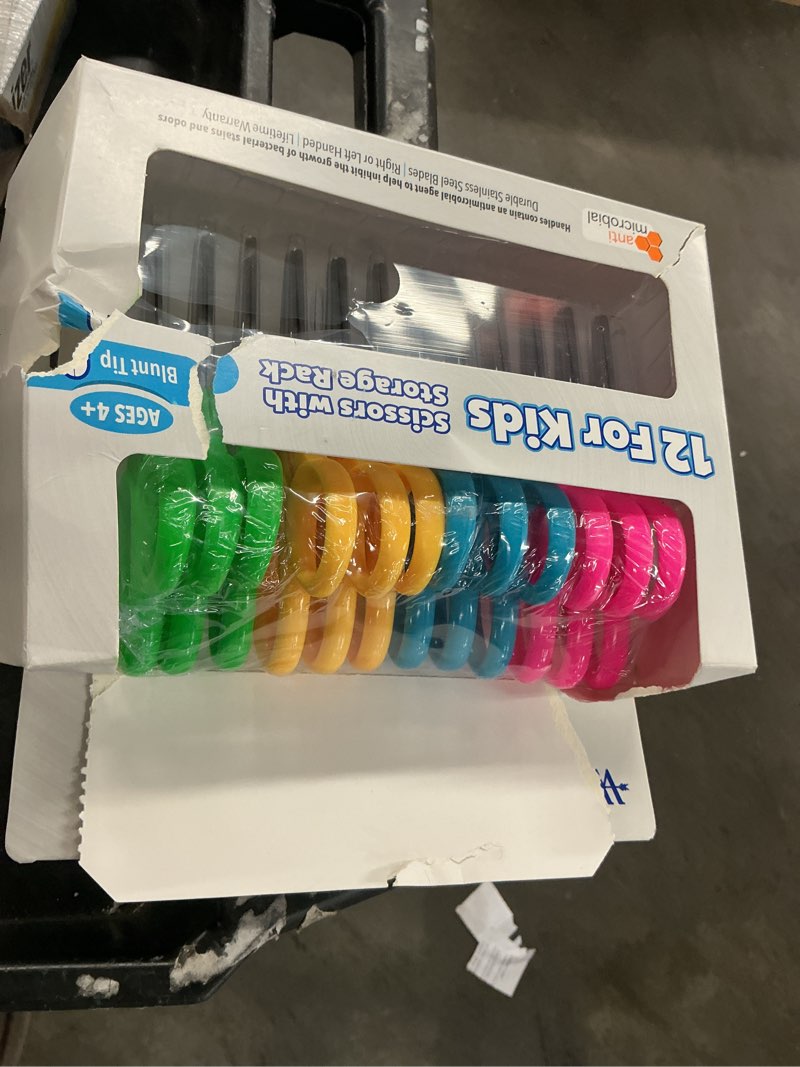 Condition photo showing Good Condition for westcott® kids blunt 5" scissors with storage rack, assorted colors, set of 12