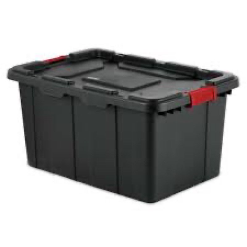Industrial Tote Stackable Storage Bin with Latching Lid