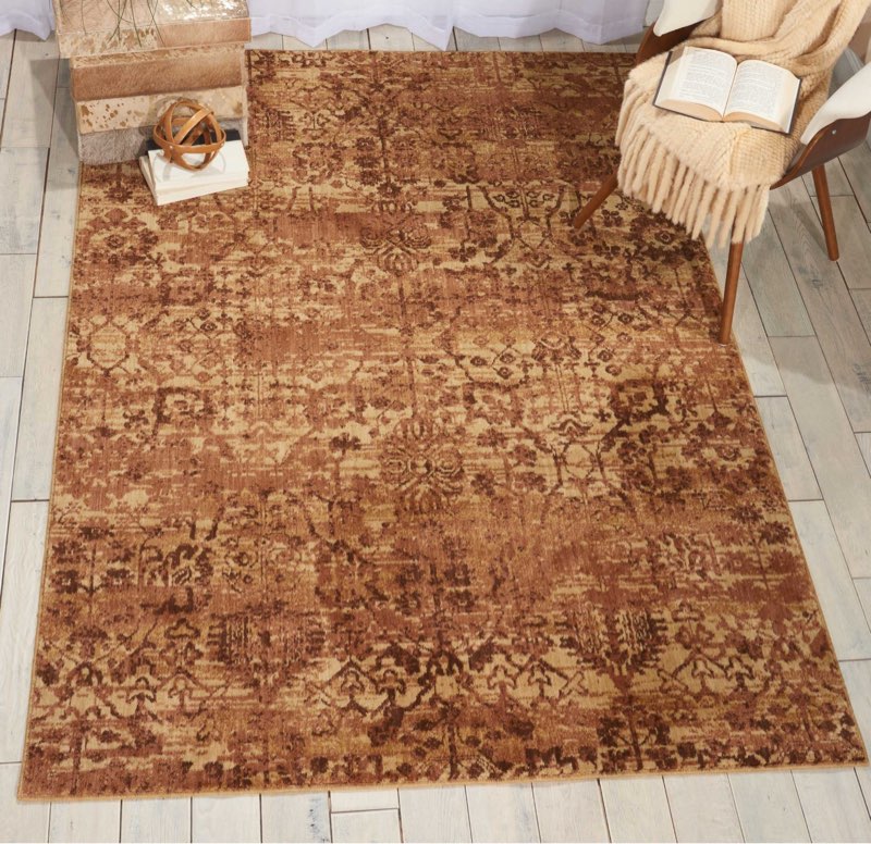 Nourison Home Somerset Traditional Latte 5'3" x 7'5" Area Rug, Easy Clean, Non Shedding, Bed Room, Living Room, Dining Room, Kitchen (5x7)