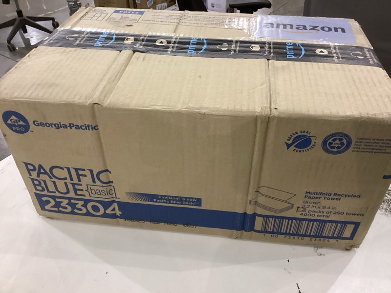 Condition photo showing New/Like New for Pacific Blue Basic Recycled Multifold Paper Towels (Previously branded Envision) by GP PRO (Georgia-Pacific), Brown, 23304, 250 Towels Per Pack, 16 Packs Per Case Brown 250 Count (Pack of 16)