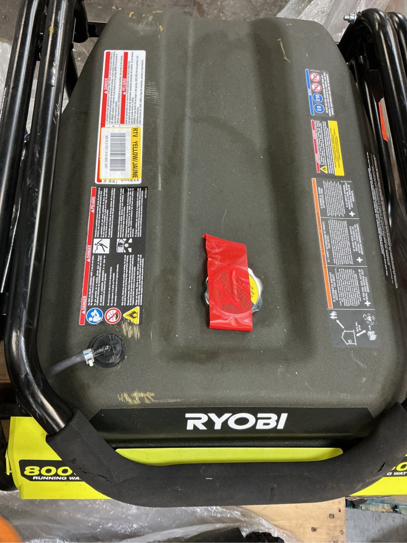 Condition photo showing As Is for ryobi 8000-watt recoil start gasoline powered portable generator with co shutdown sensor j   