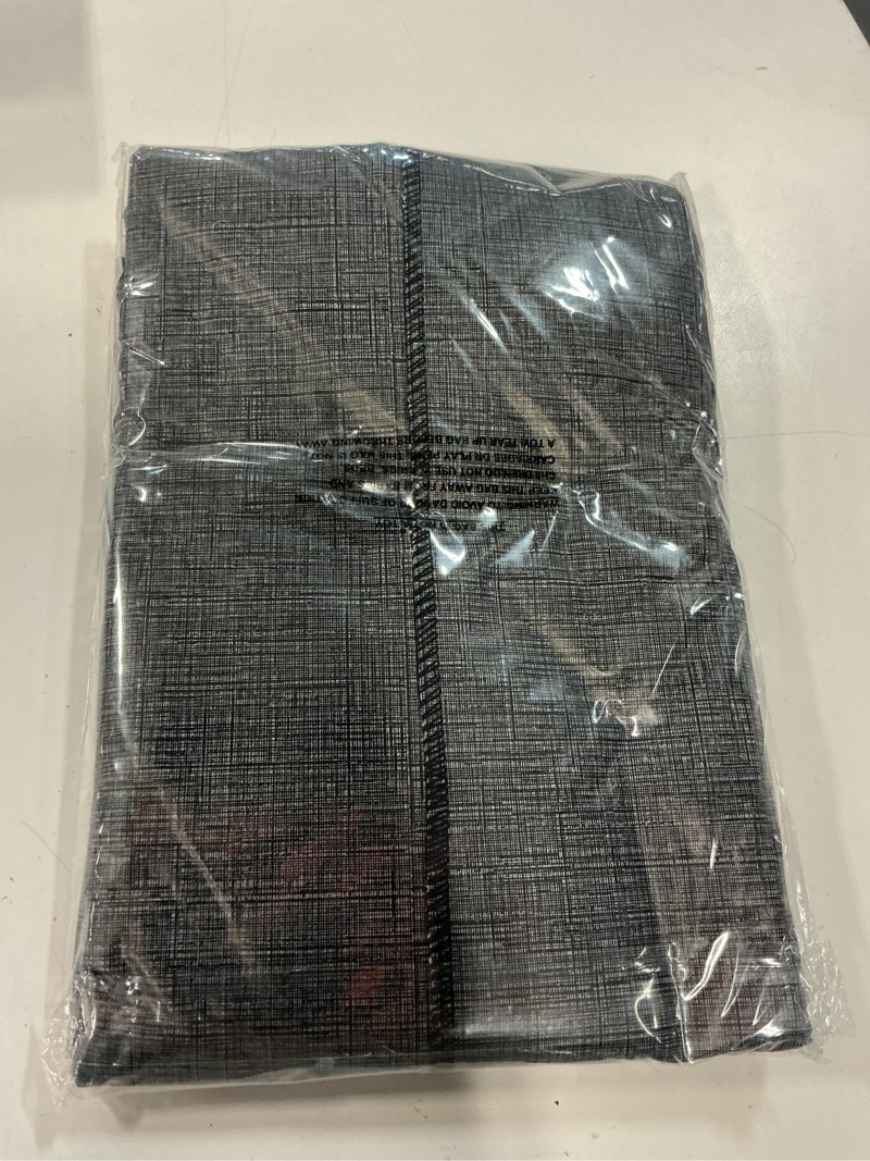 Condition photo showing New/Like New for liberecoo vinyl tablecloth with flannel backing, solid black, waterproof, stain-resistant, easy-clean table cover for dining, kitchen, and outdoor use, 60" x 102" rectangle black 102" x 60" (rectangular)