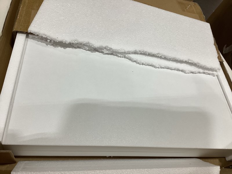 Condition photo showing Good Condition for MMEOLUOOK Large End Table Square Side Table Modern Sofa Table 20 Inch Industrial Coffee Table NightStand with 2-Tier Storage Shelf for Living Room Bedroom White MLBZ06W White Modern