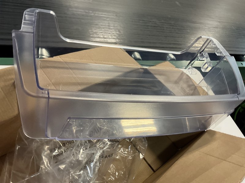 Condition photo showing Good Condition for wr71x38318 refrigerator door shelf bin compatible for g-e refrigerator wr71x24428 4975917 ap7175677 ps16619590 eap16619590 parts-by miflus