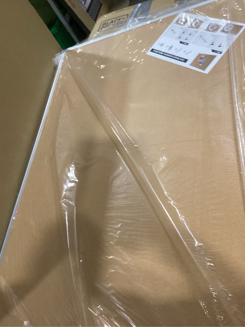 Condition photo showing Good Condition for board2by large cork board bulletin board 48 x 36, silver aluminium framed 4x3 corkboard, office board for wall cork, wall mounted notice pin board with 15 push pins for school, home & office