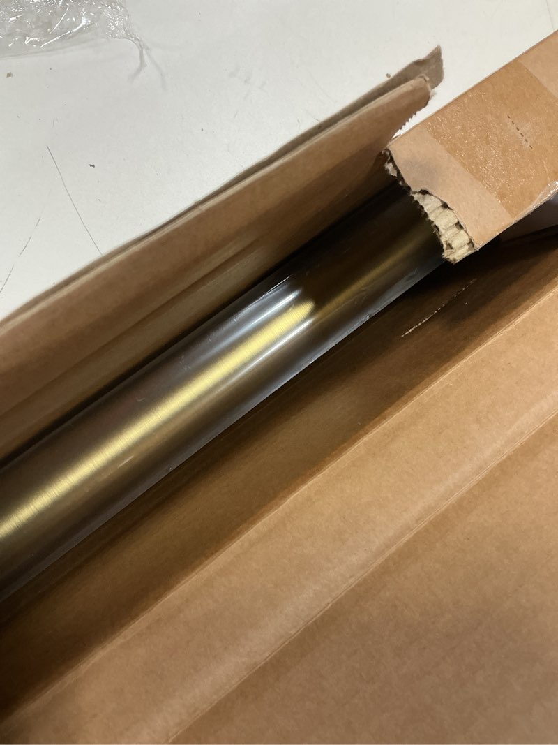 Condition photo showing New/Like New for BlastHome® Non-Adjustable Luxury Curtain Rods for Windows, 1 ¼” Rod Set, 8 foot Fixed Length (Two Rods Connect for a Seamless Look), Brushed Gold Single Rod Brushed Gold 8 foot