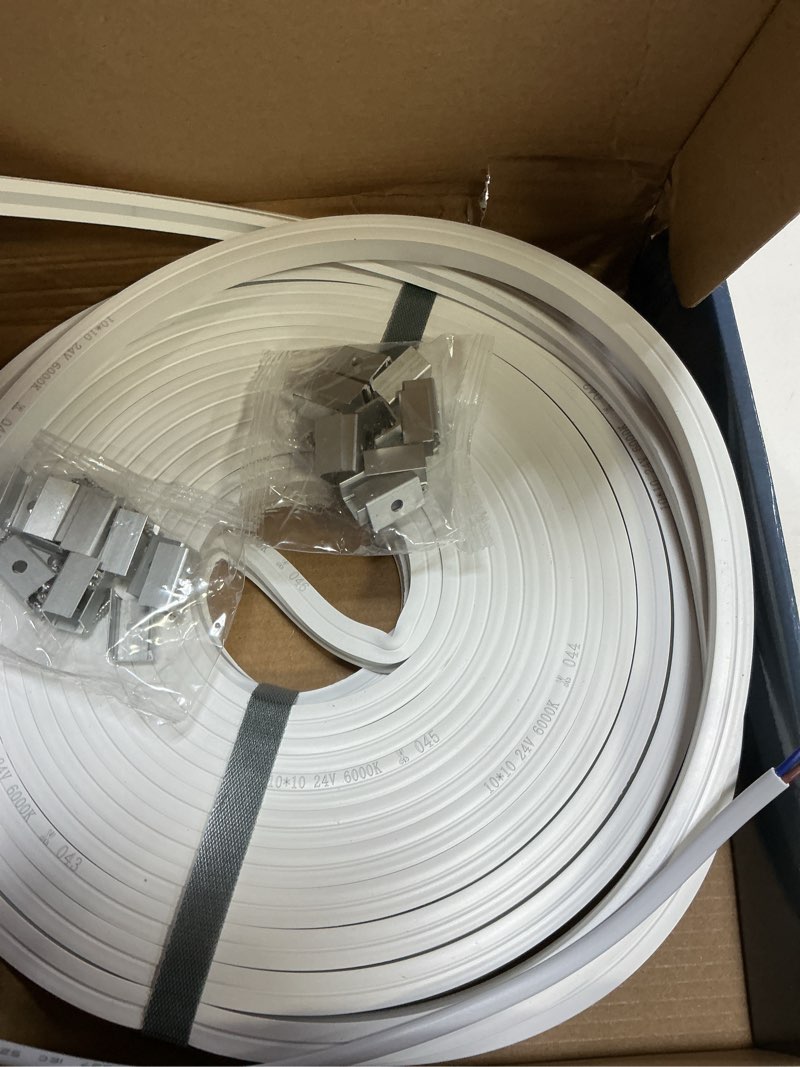 Condition photo showing Good Condition for LED Strip Lights Daylight White 6000K,32.8ft 24V Neon Rope Lights,Flexible Silicone Outdoor Waterproof Neon Strip Lights for Mirror,Kitchen,Cabinet,DIY Lighting(Power Supply Not Included) Daylight White 32.8FT