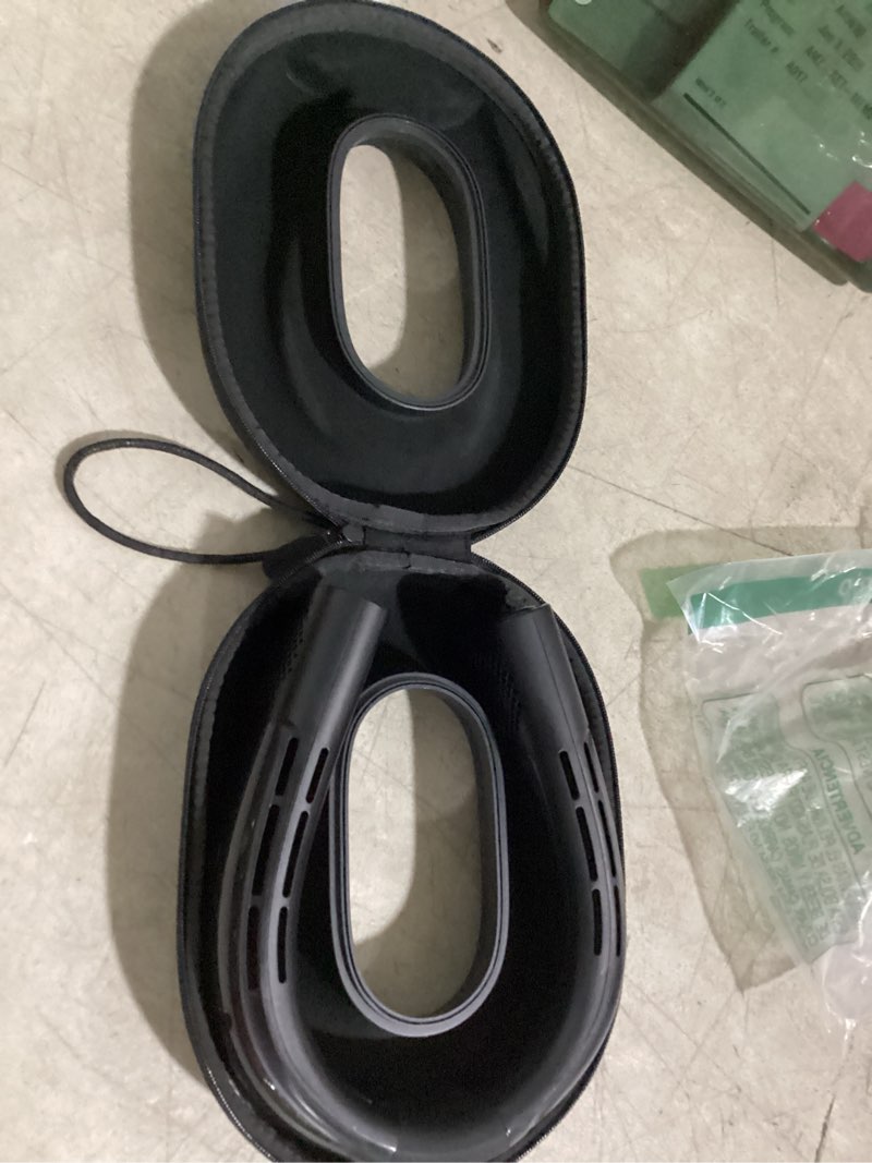 Condition photo showing New/Like New for working verified torras coolify 2s lite neck air conditioner, long battery life cooling neck fan, lightweight & comfortable, hands-free wearable ac for commute, work, travel. black