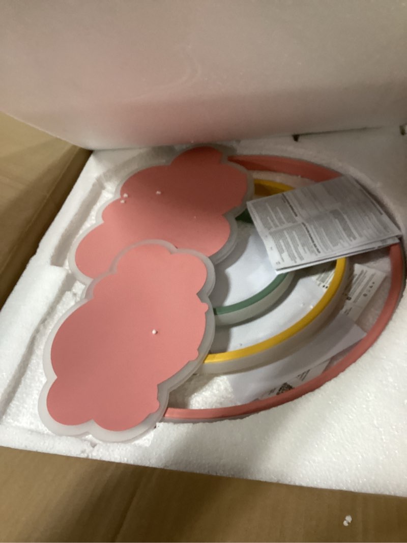 Condition photo showing Good Condition for LED Pink Ceiling Light Modern Cartoon Children's Room Dimmable Ceiling Light with Remote Control Nordic Children's Room Blue Cloud Rainbow Night Light for Bedroom Baby Room Boys Girls Room