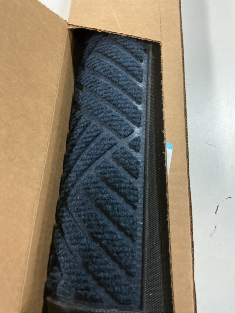 Condition photo showing Good Condition for Smiry Front Door Mat Outside Entrance, Heavy Duty Outdoor Indoor Natural Rubber Doormat, Non Slip, Trap Dirt and Moisture, Easy Clean, Low Profile Patio Porch Entryway Mat, 47x32, Navy Blue Navy Blue Rectangular 47" x 32"