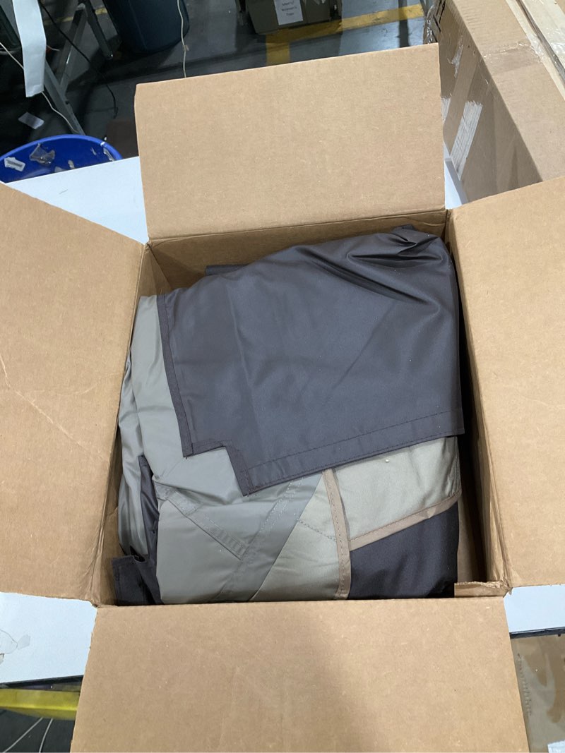 Condition photo showing Good Condition for hugline outdoor replacement canopy top double tier gazebo roof cover for lowe's allen roth 10x12 gazebo #gf-12s004b-1 (khaki)