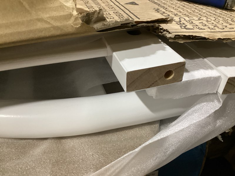Condition photo showing Good Condition for possibly incomplete parts dream on me austin toddler day bed with rails in white, low to floor toddler day bed, greenguard gold & baby safety alliance certified, non-toxic finishes, side safety guard rail