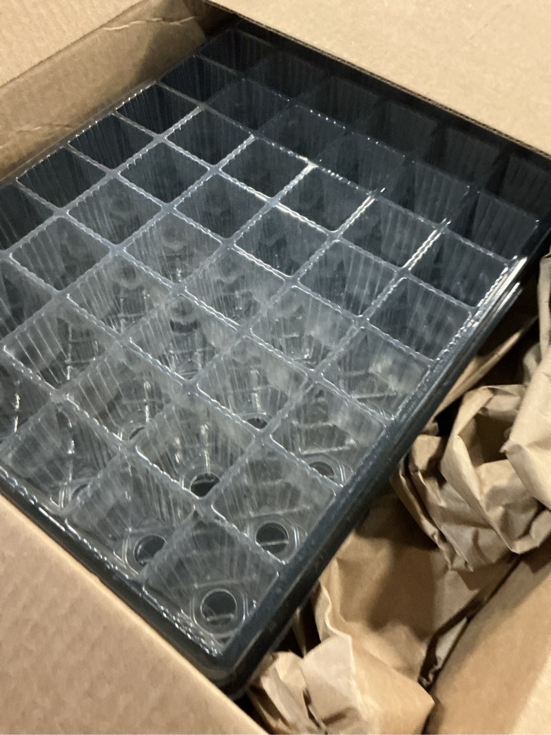 Condition photo showing As Is for patigrow 60-cell self-watering seed starter tray with grow light, seed starter kit with 4.07” humidity dome, indoor seedling starter tray, seed starting trays for plant germination, seeds growing 1