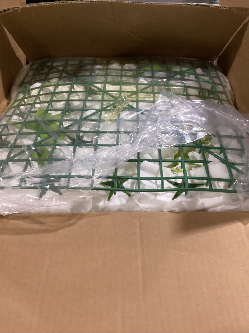 Condition photo showing Good Condition for Flower Wall Backdrop 12-Pack 16.5"* 16.5"Artificial Rose Floral Panels Silk Spring Wedding Home Valentine's Day Photography Event Party Decoration -White White 16.5inch
