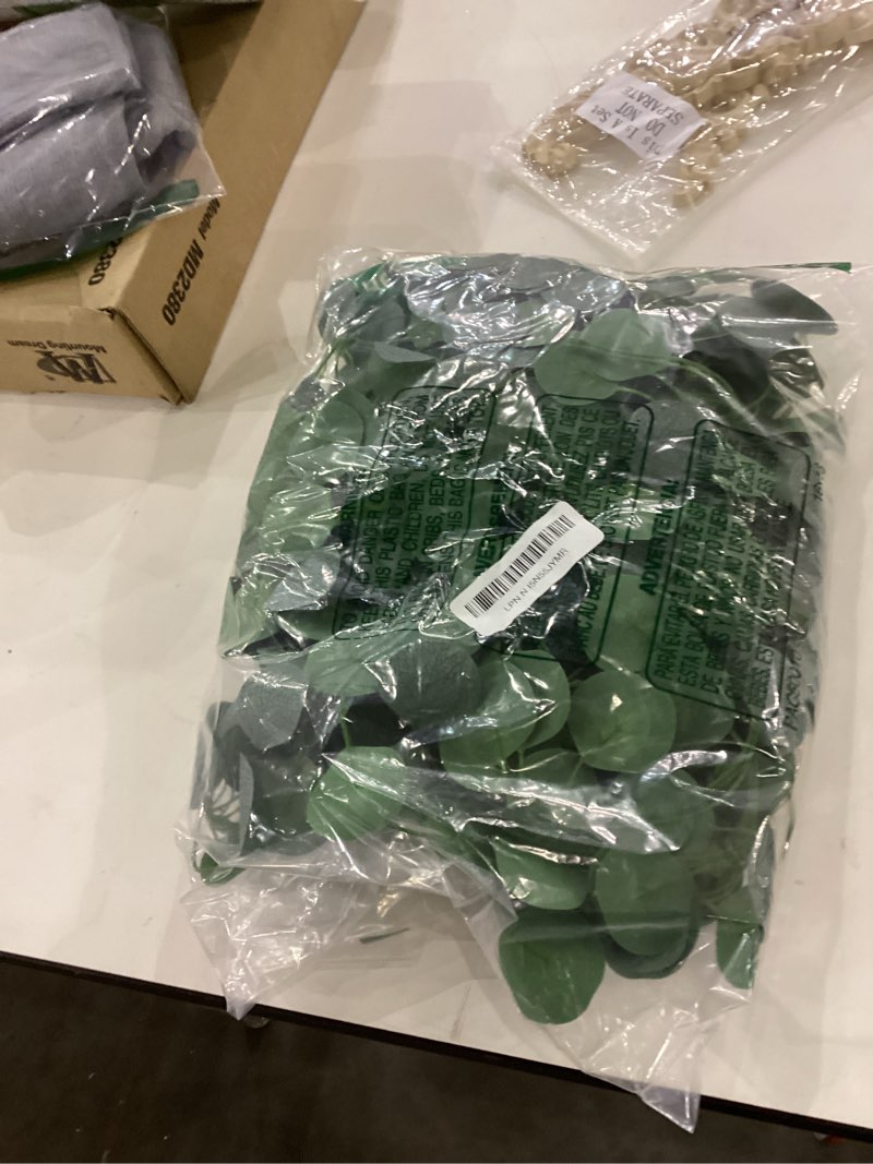 Condition photo showing New/Like New for CQURE 12 Pack 84Ft Eucalyptus Garland,Artificial Eucalyptus Leaves Table Greenery Garland Wreath Vines for Wedding Party Table Fireplace Bedroom Wall Room Decor 84Ft-12Pack