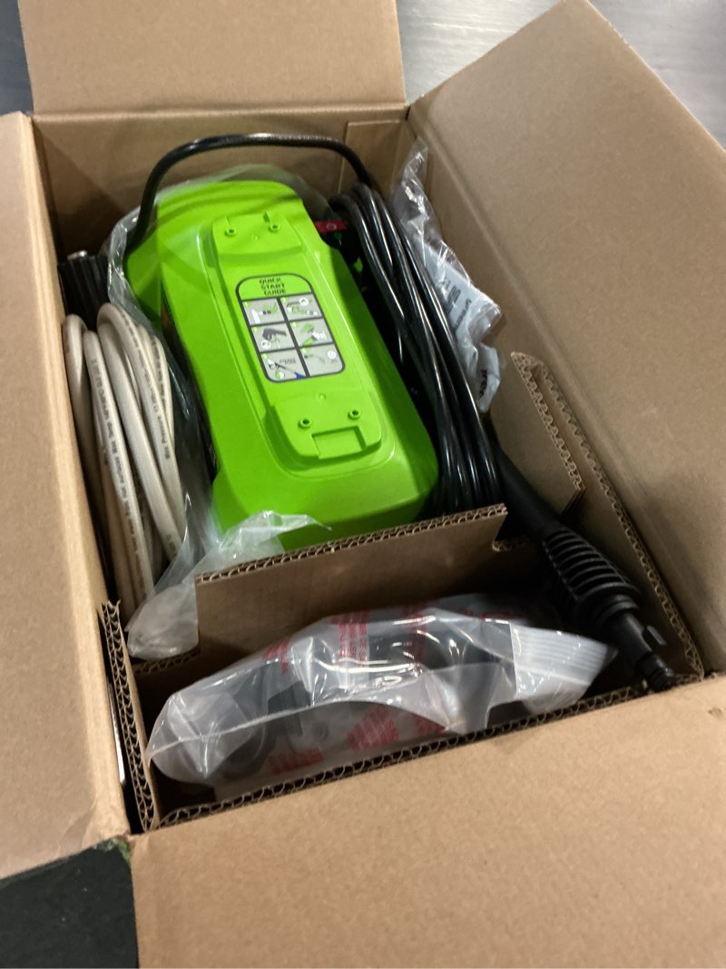 Condition photo showing Good Condition for greenworks 1800-psi 1.2-gpm cold water electric pressure washer with 2 spray tips
