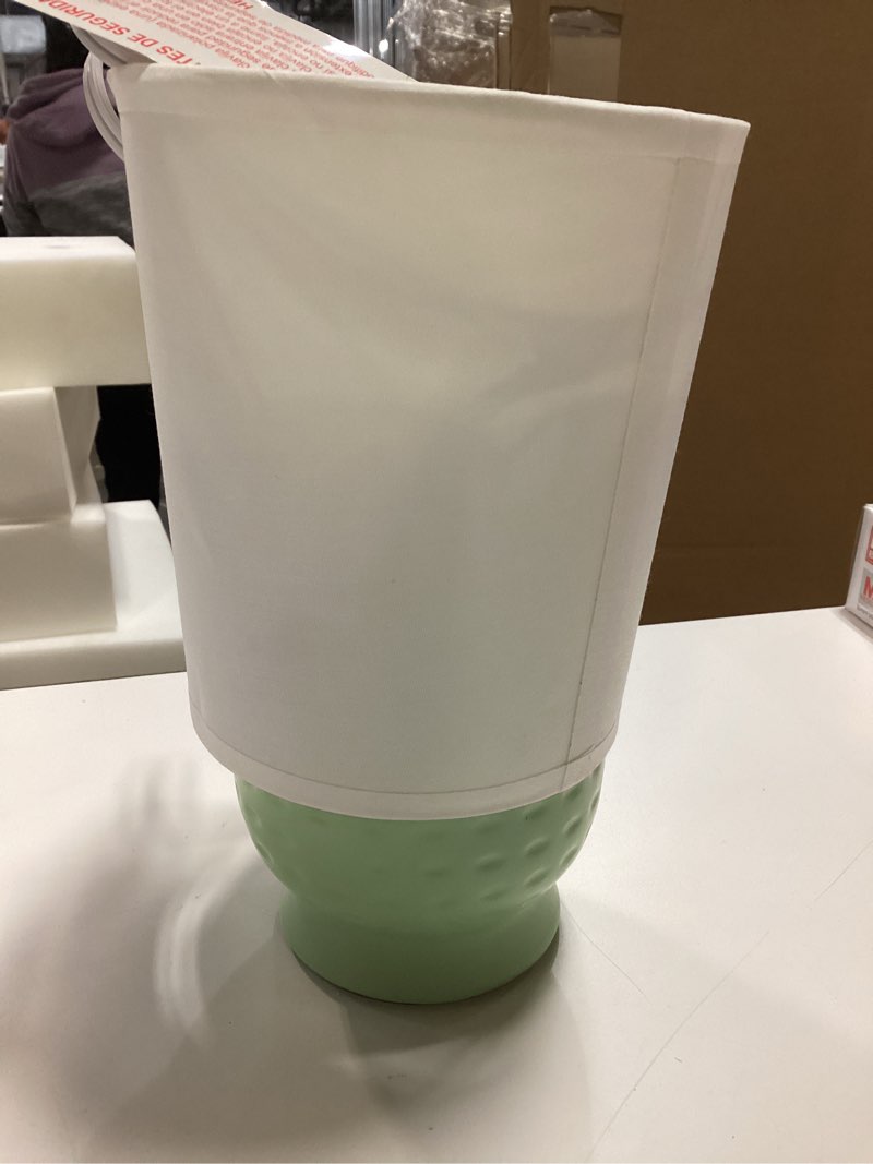 Simple Designs LT1161-LIM 12.5" Chic Glow Petite Dimpled Ceramic Table Lamp, for Bedroom, Office, Li