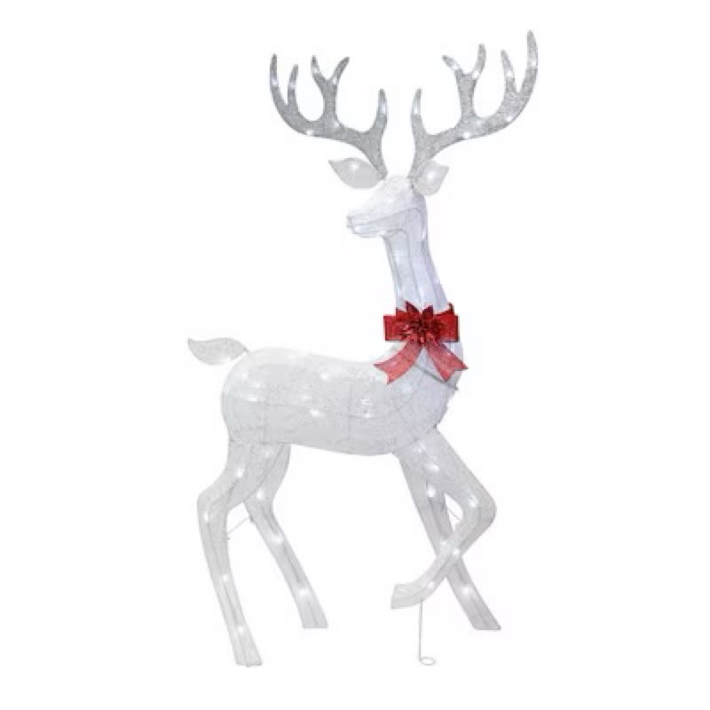 Holiday Living 60-in Freestanding Reindeer Yard decoration with White LED Lights