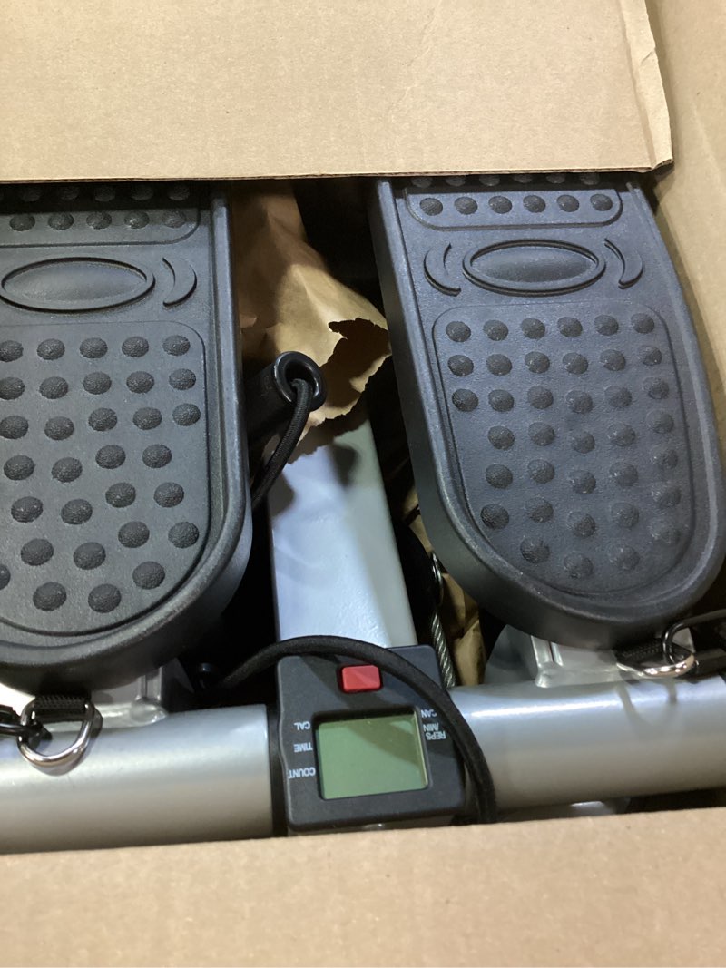 Condition photo showing Good Condition for niceday steppers for exercise, stair stepper with resistance bands, mini stepper with 300lbs loading capacity, hydraulic fitness stepper with lcd monitor silver gray