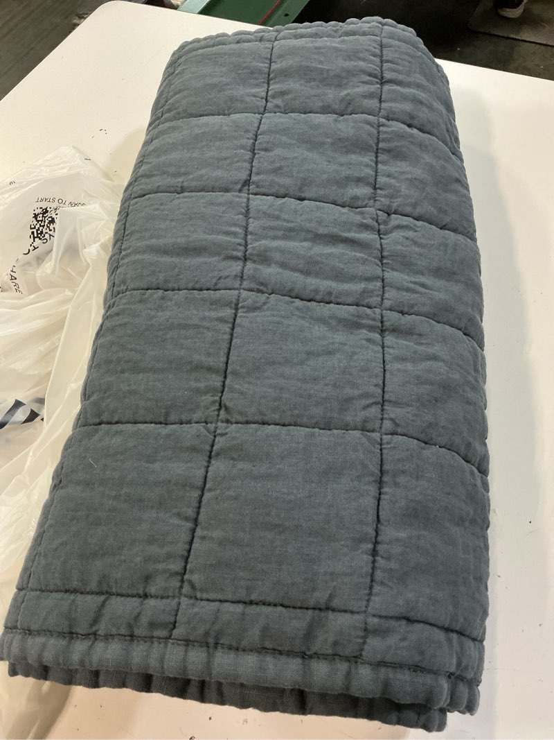 Condition photo showing Good Condition for quince european linen box quilted sham set nightfall king 