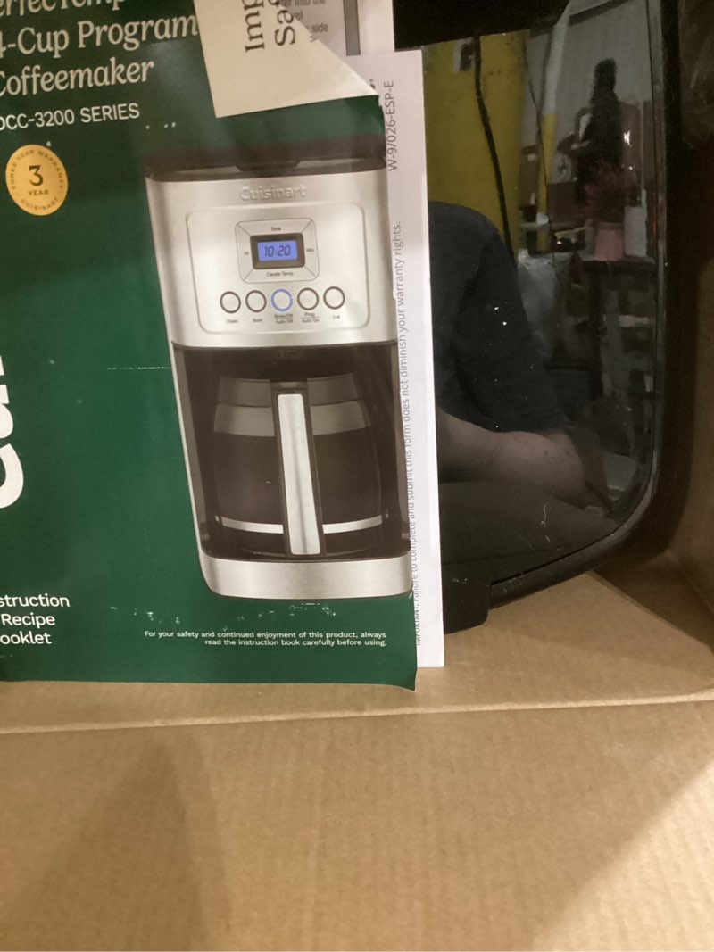 Condition photo showing As Is for cuisinart 14 cup programmable drip coffee maker stainless steel