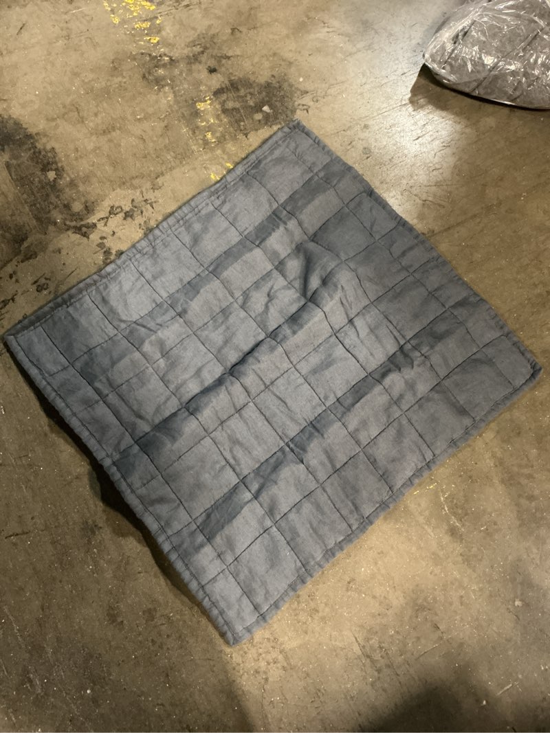 Condition photo showing As Is for european linen box quilted euro sham