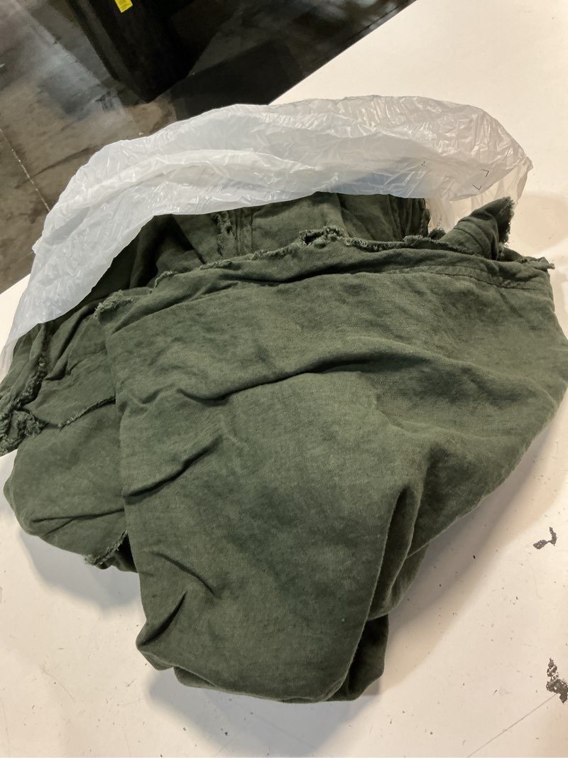 Condition photo showing As Is for quince european linen double flange duvet cover, twin, pine