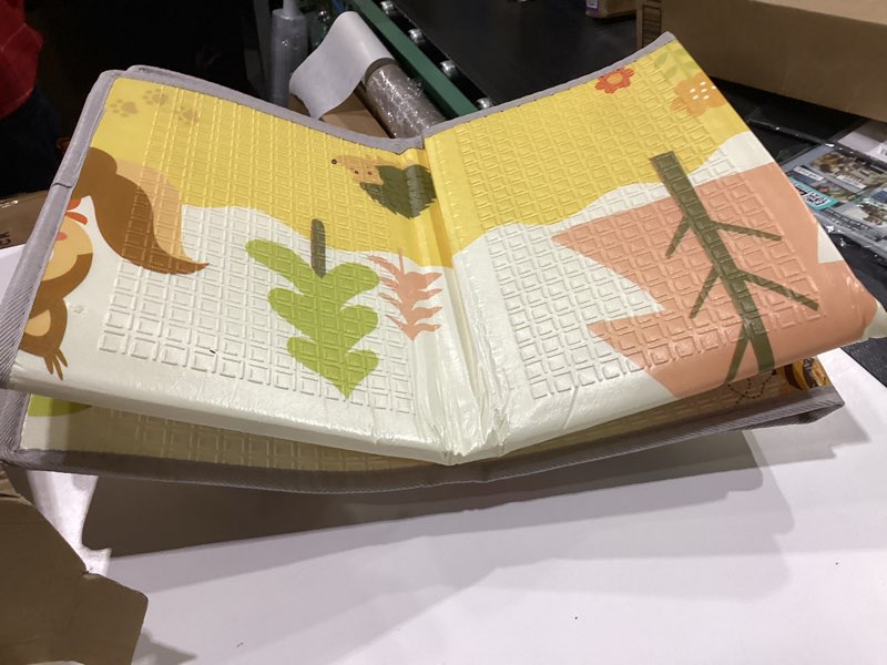 Condition photo showing Good Condition for xvishx baby play mat, 50 x 50 inch play mat perfect for use baby playpen, foldable baby foam playmat for floor, portable waterproof activity playmats for babies, infants and toddlers 50*50*0.4 in beige