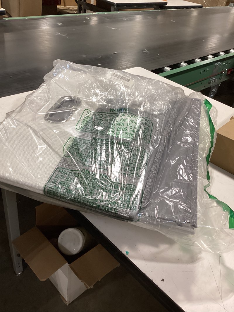 Condition photo showing Good Condition for PRANDOM Storage Bins with Lids [3-Pack] Linen Fabric Foldable Storage Boxes Organizer Containers Baskets Cube with Cover for Bedroom Closet Office Grey&White (23.4X15.9X11.4) Grey & White XL(3-Pack)