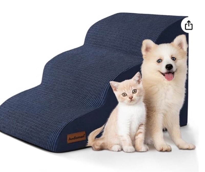 Aodisman navy 3 step pet stairs