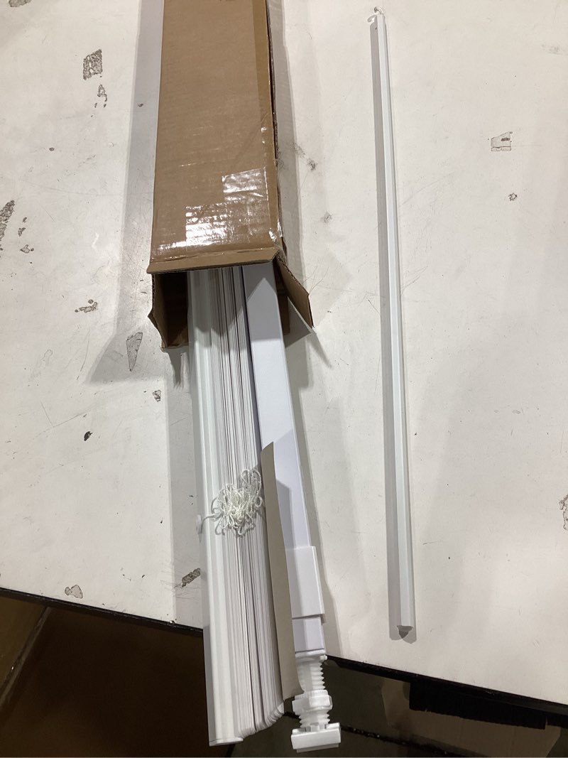 Condition photo showing Good Condition for lazblinds no tools no drill 1" vinyl mini blinds, cordless blinds for windows, light filtering horizontal window blinds & shades, 26 1/2" w x 48" h, white cordless-white 26 1/2" w x 48" h