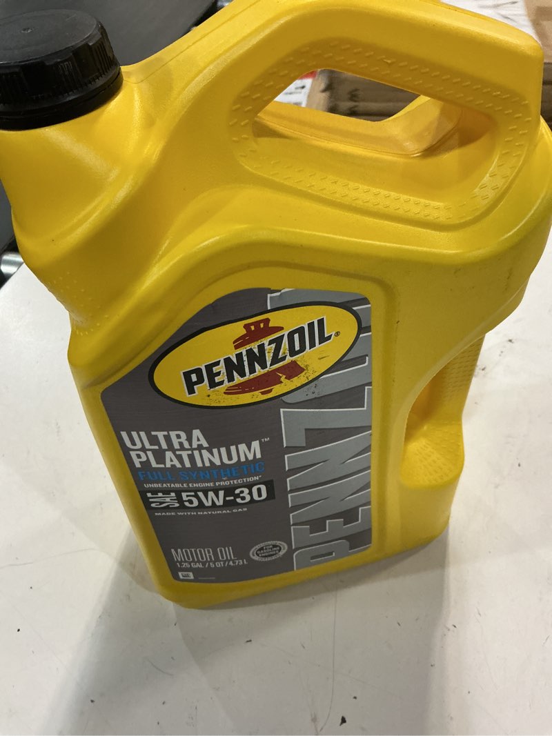 Condition photo showing Good Condition for pennzoil ultra platinum full synthetic 5w-30 motor oil (5-quart, single pack)