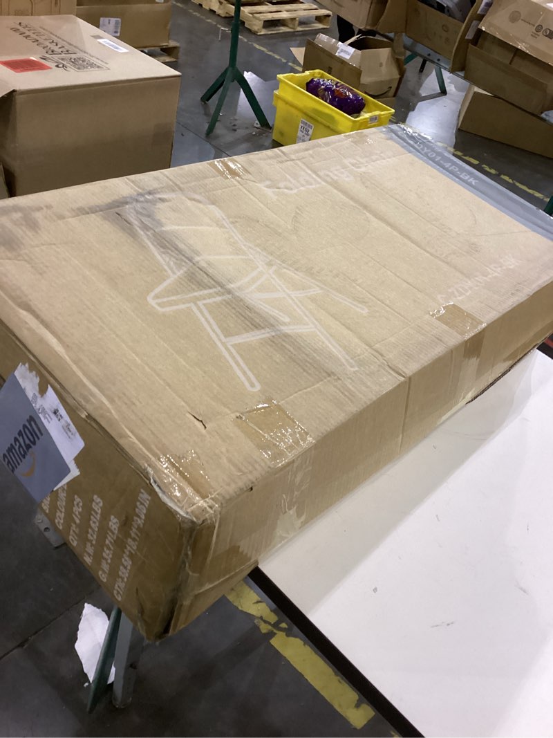 Condition photo showing New/Like New for DUMOS 4 Pack Leather Padded Folding Chair, Indoor Outdoor Portable Stackable Commercial Seat with Steel Frame, Capacity for Home, Office, Party, Comfy, Black Black 4 Pack