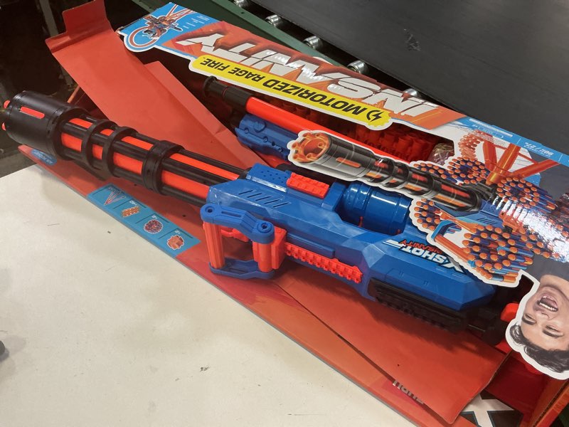 Condition photo showing Good Condition for X-Shot Insanity Motorized Rage Fire by ZURU 72 Darts, Air Pocket Technology Darts, Dart Storage, Blasting Power, Auto Feeding Belt, Tripod & Scope, Outdoor Toy for Boys, Girls, Teens, Adults