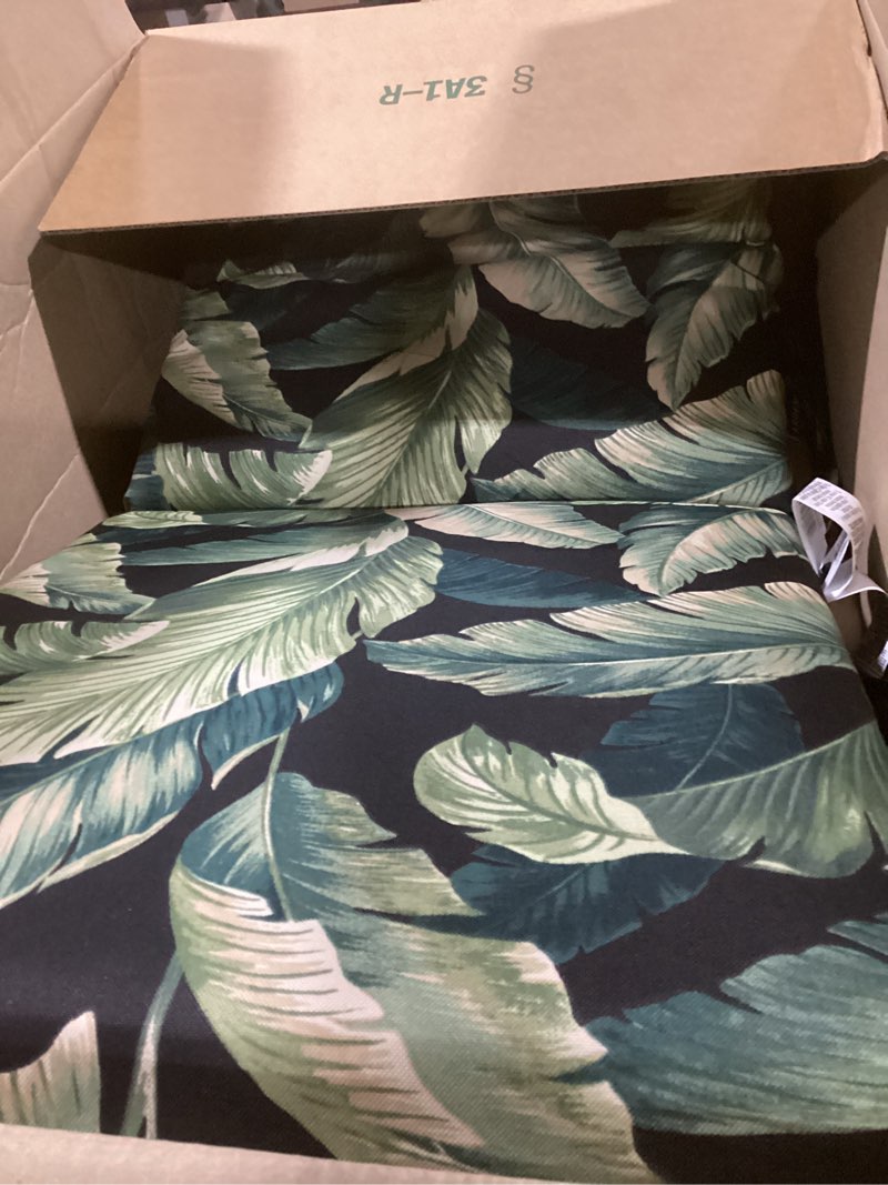 Condition photo showing Good Condition for arden outdoor midback chair cushion, 18 x 16.5, water repellent, fade resistant 18 x 16.5, onyx cebu