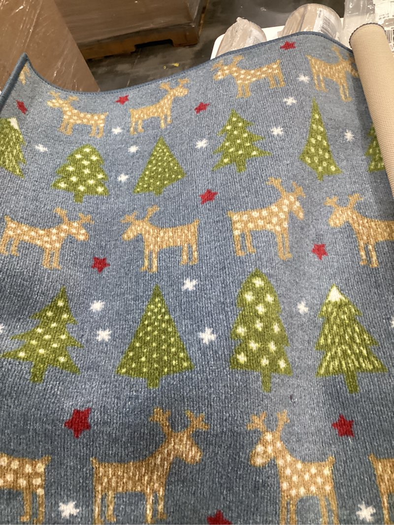 Condition photo showing Good Condition for doormat bathroom kitchen mat rug, non slip absorbent indoor entrance bath front floor door mats, washable accent throw runner rug mats, navy blue 30x4