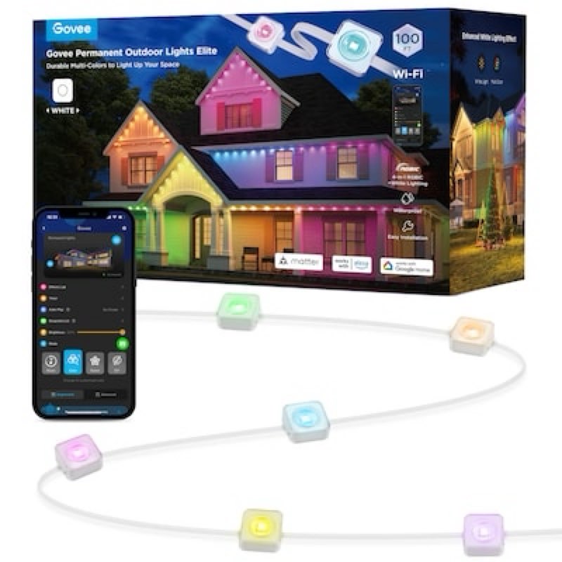 Govee 100-ft Plug-in White Indoor/Outdoor String Light with Color changing -Light
