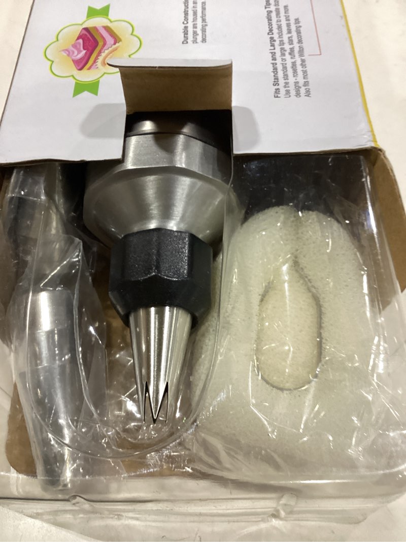 Condition photo showing Good Condition for dessert decorating syringe set, icing piping kit stainless steels cake decorating tools 30 piping icing nozzles cupcake decorating kit - black