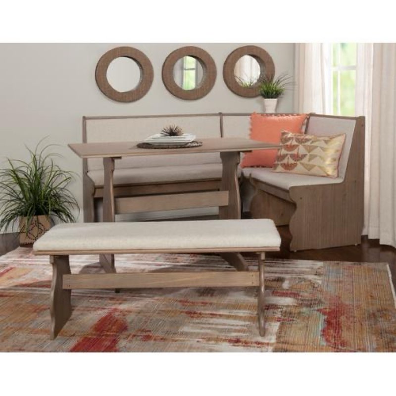 90301NATAU by Linon - Sierra Upholstered Nook Driftwood (incomplete box a)