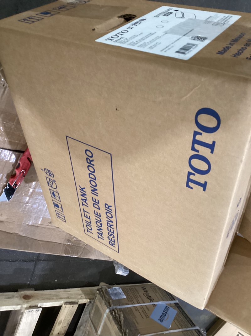 Condition photo showing As Is for toto drake 1.6 gpf toilet tank with washlet+ auto flush compatibility, cotton white - st776sa#01