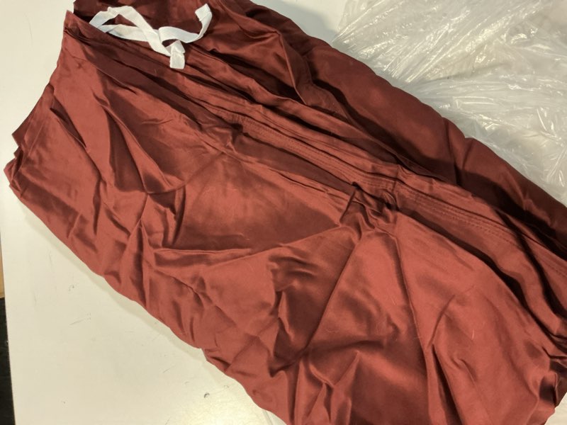 Condition photo showing As Is for bamboo duvet cover, full/queen, burgundy