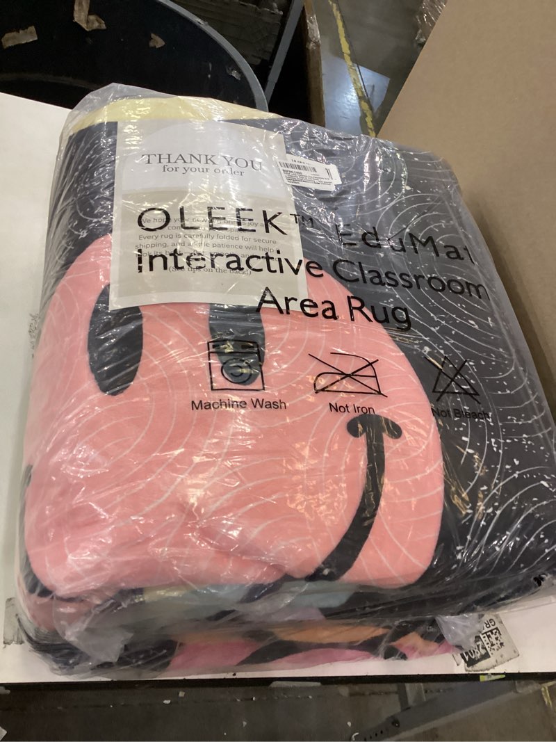 Condition photo showing As Is for OLEEK Large Classroom Rug Elementary 8x10 - Classroom Rugs for Kids Room - Classroom Carpet Elementary - Kids playroom Rug 8 x 10 - Preschool Rugs for Classroom - Schoolgirl Style Classroom Decor Black 8 x 10 Feet