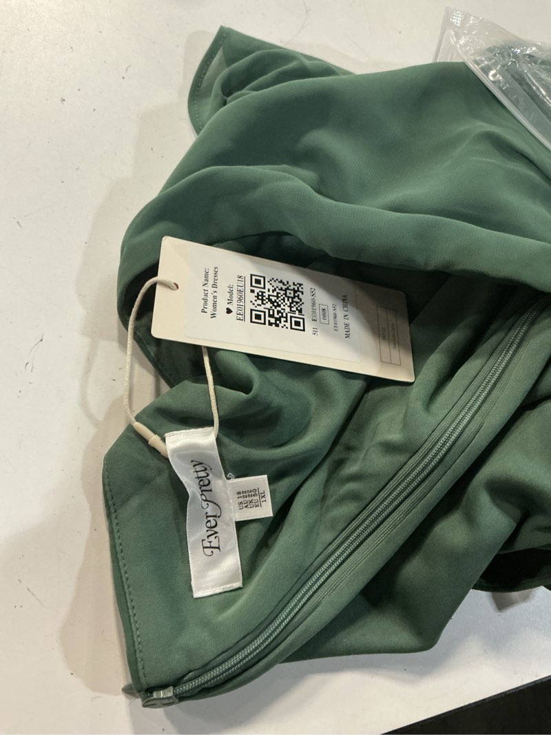 Condition photo showing Good Condition for a line wholesale evening dresses with deep v neck ruffles sleeves (size 1xl) 