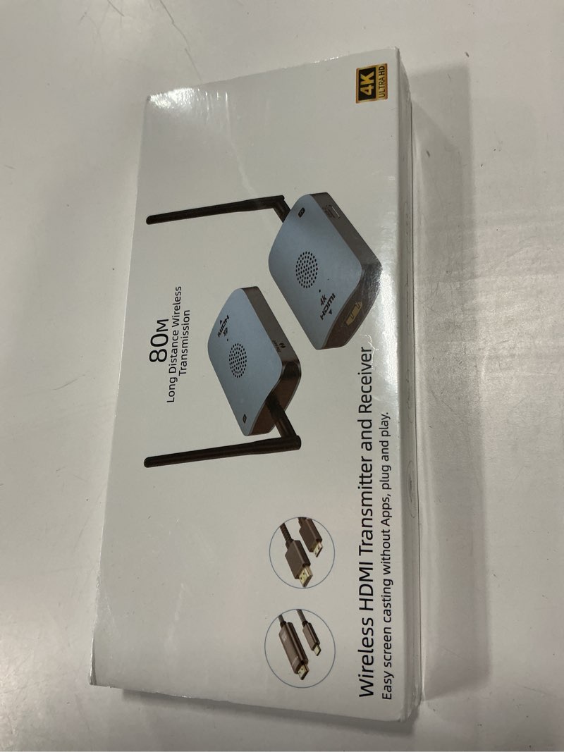 Condition photo showing New/Like New for Wire-Less HDMI Transmitter and Receiver 4K, 262ft Wire-Less HDMI Extender 4K@30Hz 1080P Output Plug 