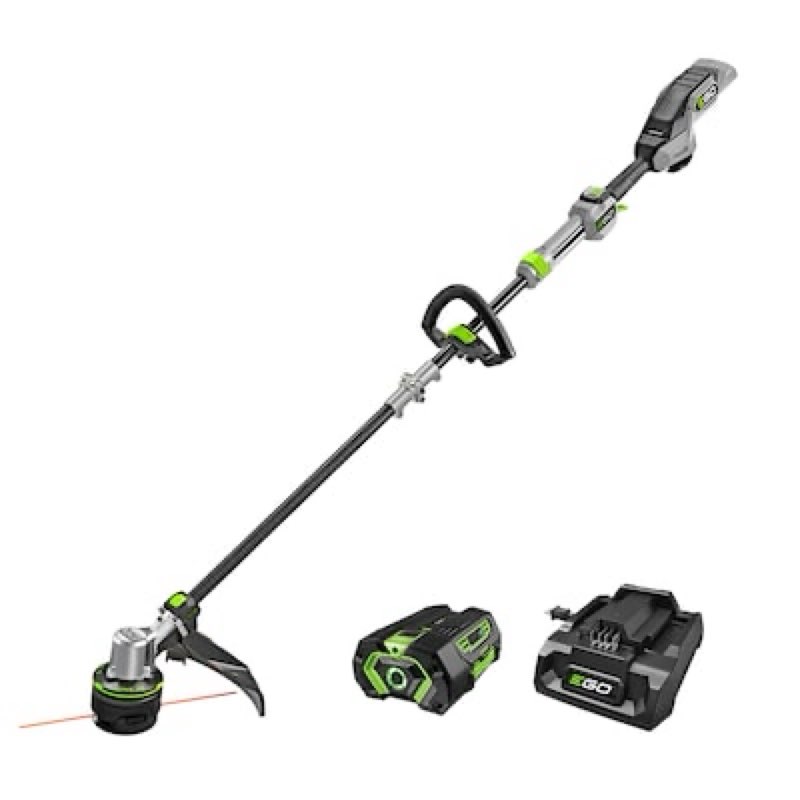 ego power + powerload with line iq 56-volt 16-in telescopic shaft battery string trimmer 4.0 ah (battery included) (charger included)
