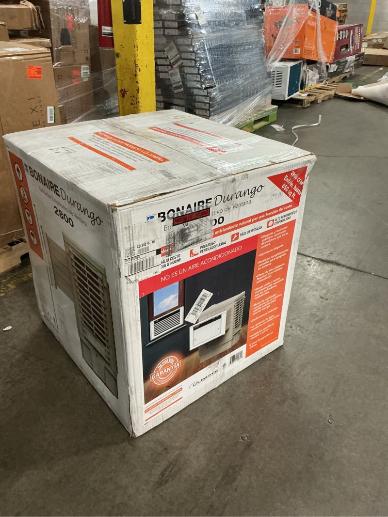 Condition photo showing New/Like New for bonaire durango 2800 cfm, 110-volt 3-speed window evaporative cooler for 600 sq. ft. with motor included