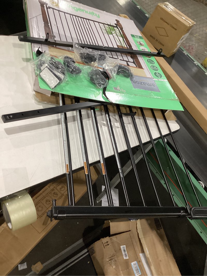 Condition photo showing Good Condition for summer infant metal banister & stair safety baby gate, 31'-46' wide, 32.5' tall, banister & wall mount, black black baby gate