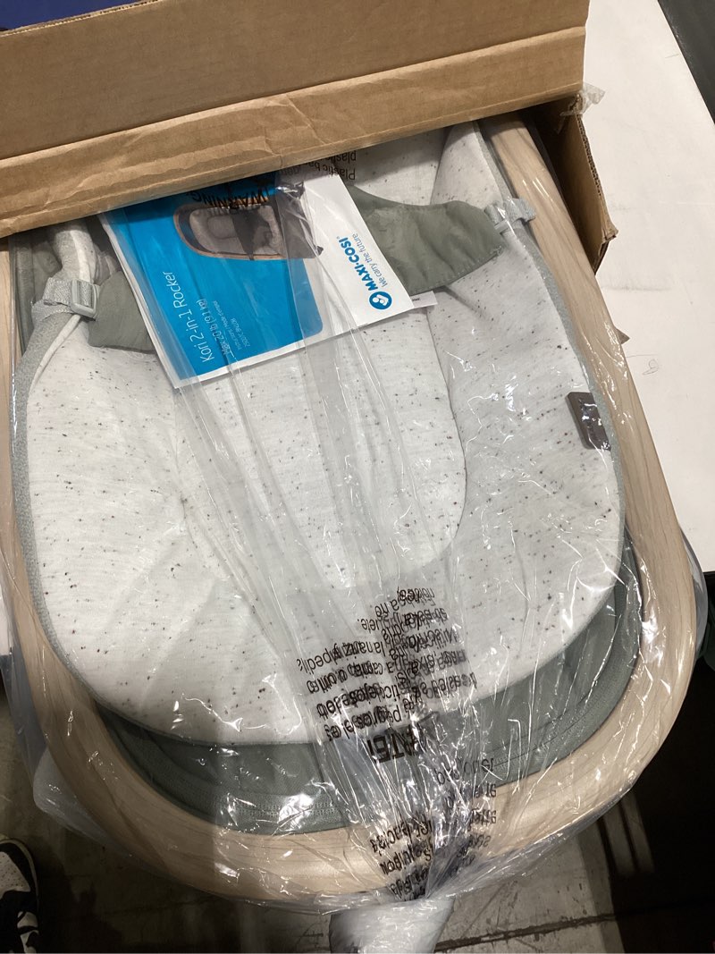 Condition photo showing New/Like New for maxi-cosi kori 2-in-1 baby bouncer seat for infants, baby rocker chair, portable baby bouncer, classic green
